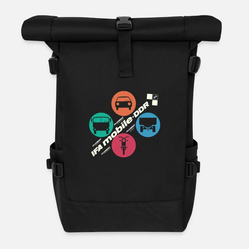 IFA mobile DDR - Retro Design - Ostalgie - Rolltop Rucksack - Schwarz
