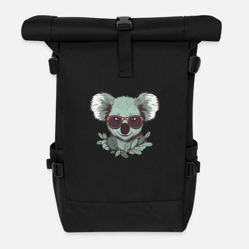 cooler Koala - Rolltop Rucksack - Schwarz