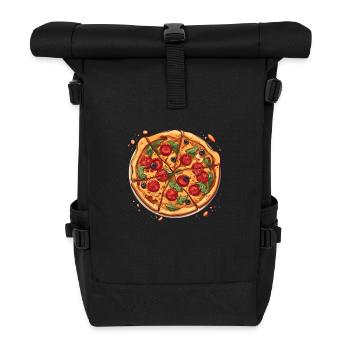Pizza Love - Rolltop Rucksack - Schwarz - Vorne