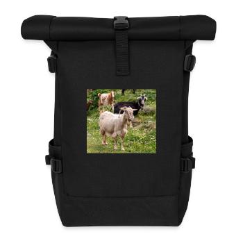 Bergziege im Nationalpark Park Insel Kos - Rolltop Rucksack - Schwarz - Vorne
