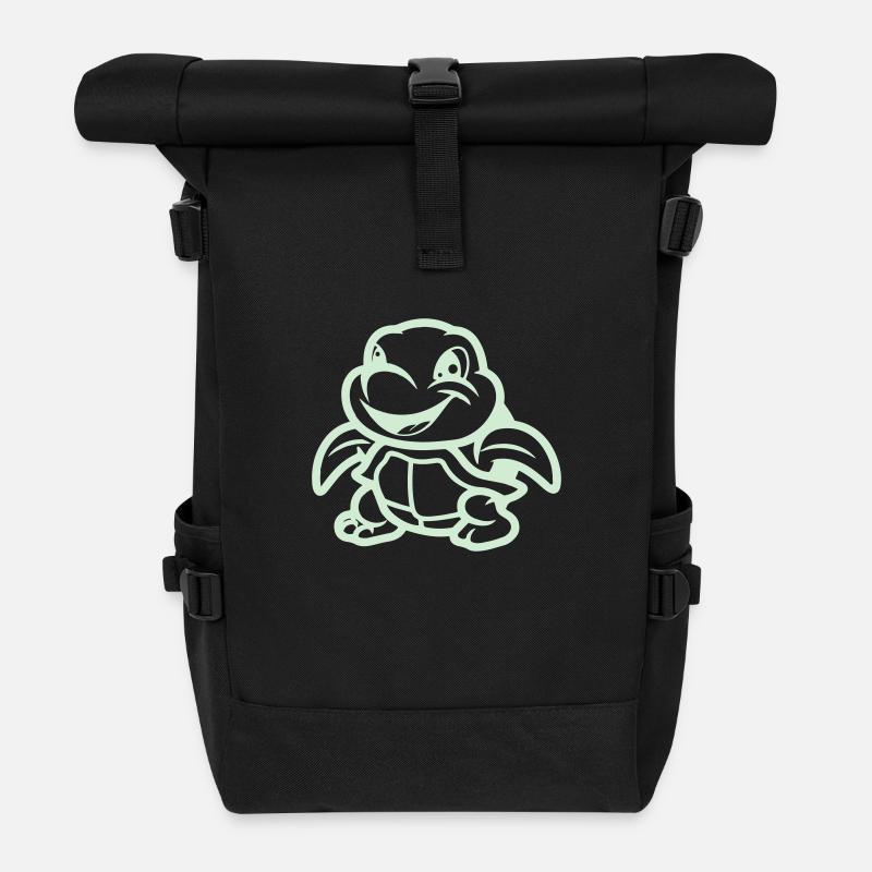 schildkröte comic - Rolltop Rucksack - Schwarz