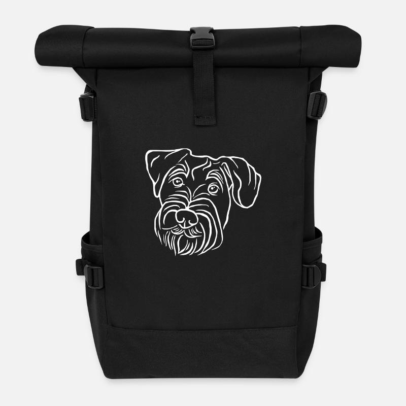 Mittelschnauzer - Rolltop Rucksack - Schwarz