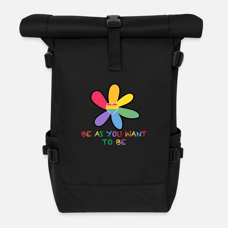 be as you want to be - Rolltop Rucksack - Schwarz