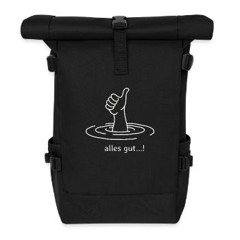 Alles gut! Daumen hoch - Rolltop Rucksack - Schwarz - Vorne