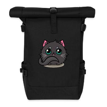Schwarze Katze! - Rolltop Rucksack - Schwarz - Vorne
