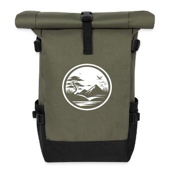Simple Nature Landscape Icon Design - Roll Top Backpack - olive/black - Front