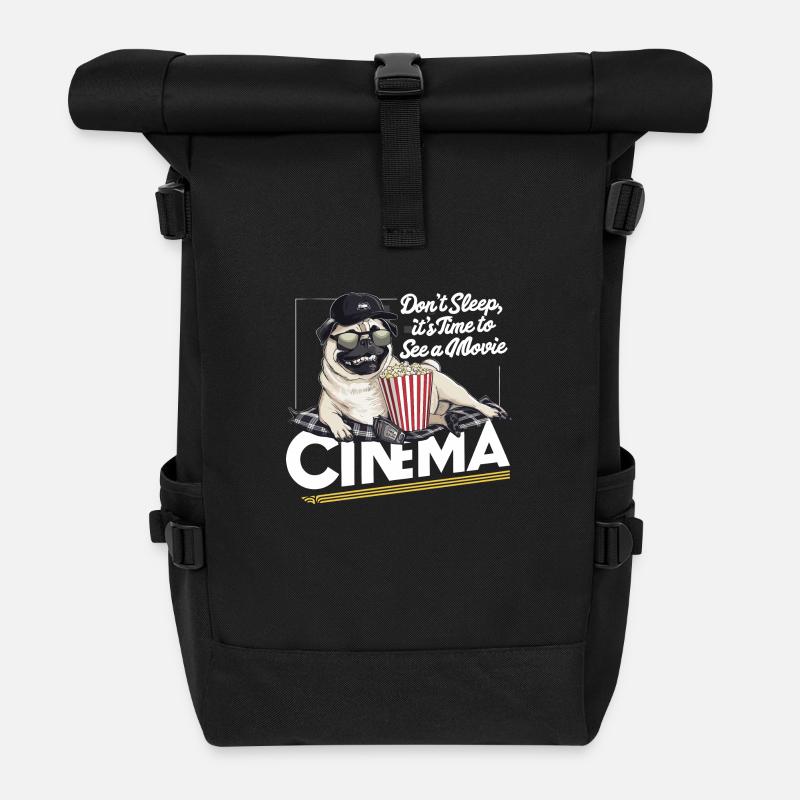 Mops Hundehalter Mops Liebe Kino Popcorn - Rolltop Rucksack - Schwarz