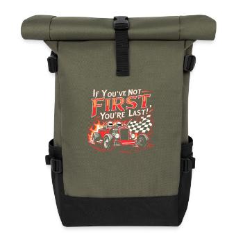TREND QUOTE SCHNELL - Rolltop Rucksack - Olive/Schwarz - Vorne