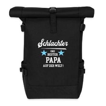 Schlachter Bester Papa Vatertag Geburtstag Metzger - Rolltop Rucksack - Schwarz - Vorne