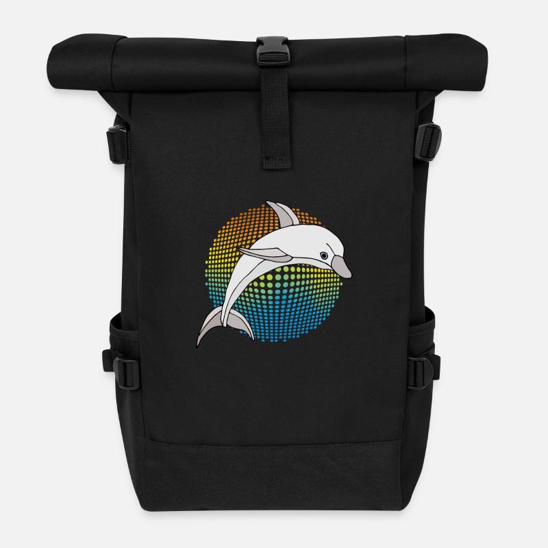 Delfin - Rolltop Rucksack - Schwarz