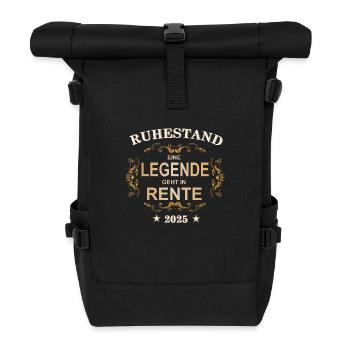 Legende Rente 2025 - Rolltop Rucksack - Schwarz - Vorne
