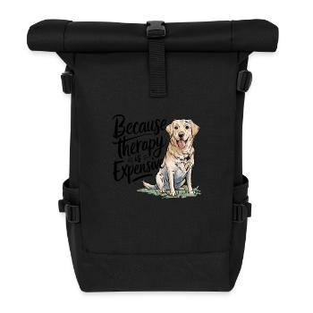 Faites l’expérience du bonheur avec les labradors - Sac à dos roll top - noir - Devant