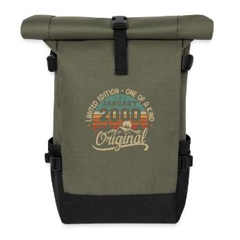 Januar 2000 I Geburtstage Jahrgang Januar 2000 - Rolltop Rucksack - Olive/Schwarz - Vorne