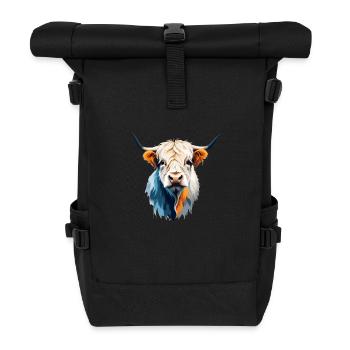 Highland vache vector art illustration en couleurs vives - Sac à dos roll top - noir - Devant