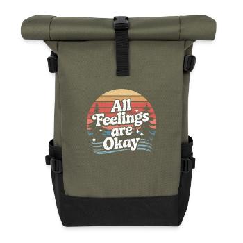 Dicton de santé mentale pour la pleine conscience - Sac à dos roll top - olive/noir - Devant