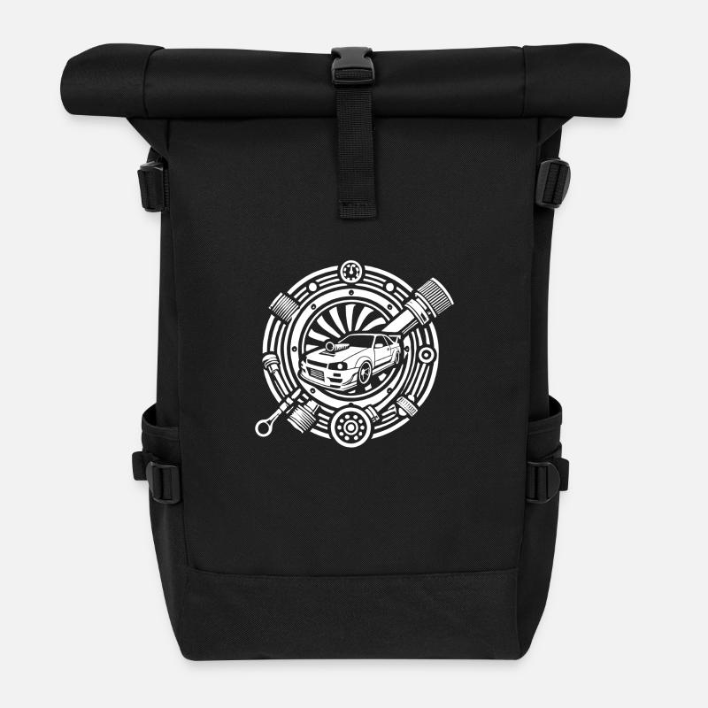 Auto Tuning Logo - Rolltop Rucksack - Schwarz