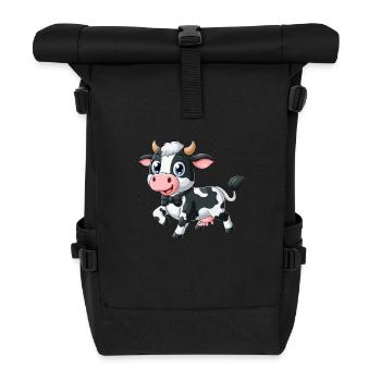 Cow happy - Roll Top Backpack - black - Front