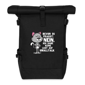 Bevor Du Fragst Nein Keine Lust Auf Smalltalk - Rolltop Rucksack - Schwarz - Vorne