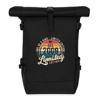Birthday Gift 2009 Vintage 2009 Retro 2009 - Roll Top Backpack - black - Front