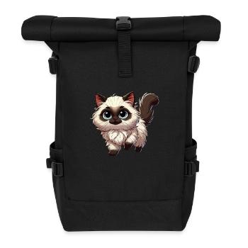 Ragdoll Katze Baby - Rolltop Rucksack - Schwarz - Vorne