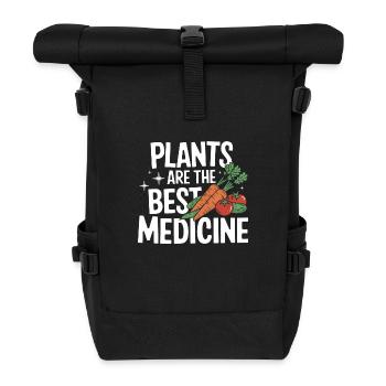 Vegetarian Vegan Veggie Vegetarian - Roll Top Backpack - black - Front
