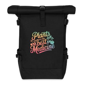 Vegetarian Vegan Veggie Vegetarian - Roll Top Backpack - black - Front