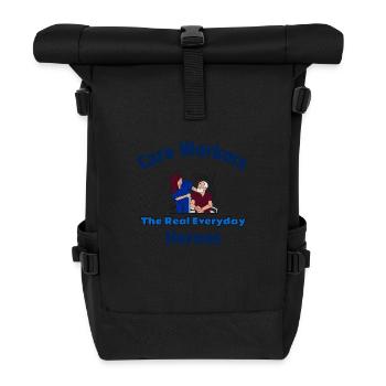 Care Workers. The real everyday heroes - Roll Top Backpack - black - Front