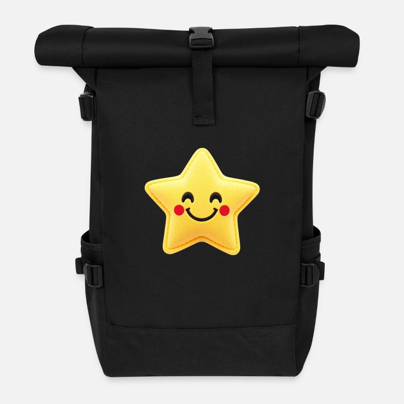 Süßer Stern - Gelb - Rolltop Rucksack - Schwarz