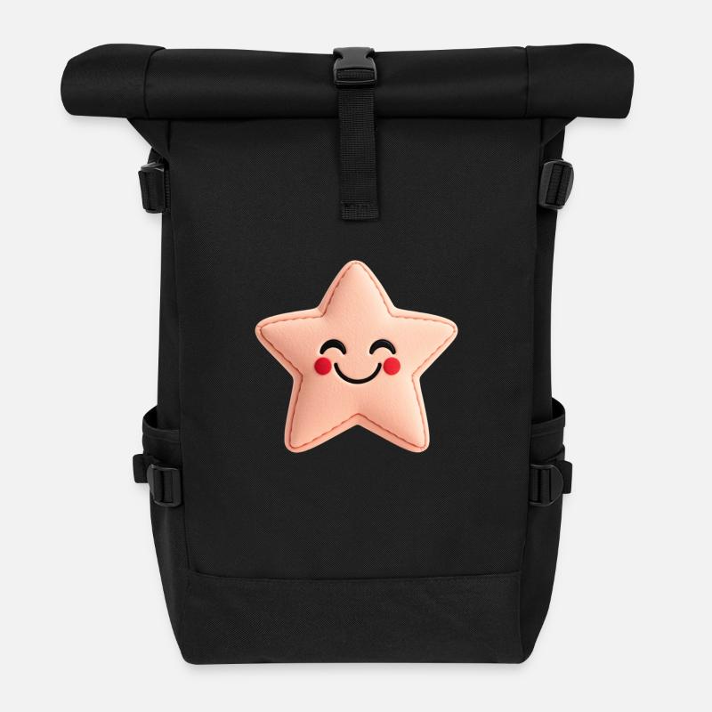 Süßer Stern - Pink - Rolltop Rucksack - Schwarz
