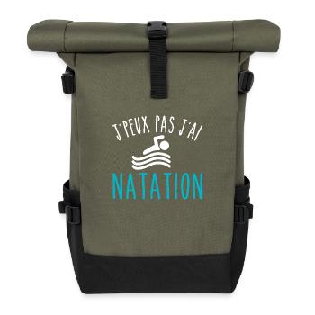 Schwimmen Ich kann nicht schwimmen Schwimmer - Rolltop Rucksack - Olive/Schwarz - Vorne