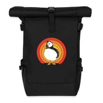 Papageientaucher Puffin - Rolltop Rucksack - Schwarz - Vorne