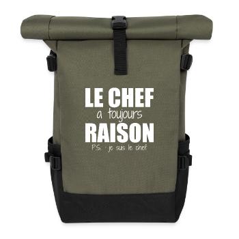 The chef is always right, I'm the humor chef - Roll Top Backpack - olive/black - Front