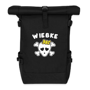 Piratin Wiebke Design für Mädchen und Frauen - Rolltop Rucksack - Schwarz - Vorne