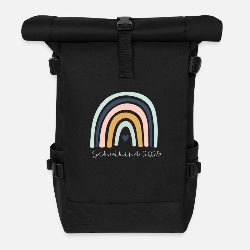 Schulkind 2025 white - Rolltop Rucksack - Schwarz