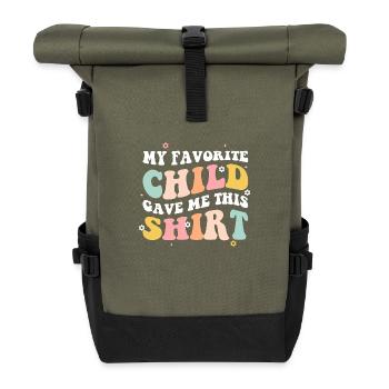Maman Fête des Mères - Sac à dos roll top - olive/noir - Devant