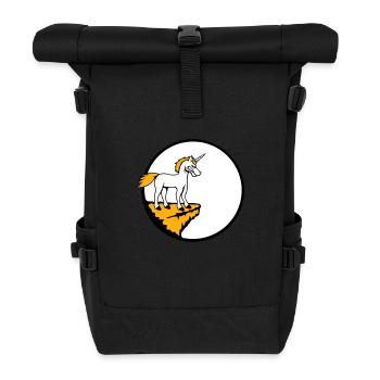 Unicorn Cliff Moon Evil Angry Bad Mood - Roll Top Backpack - black - Front