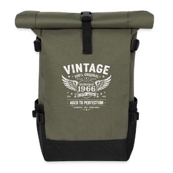 Geboren im September 1966 - Rolltop Rucksack - Olive/Schwarz - Vorne