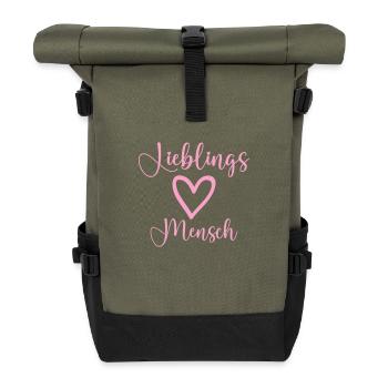 Favorite person - Roll Top Backpack - olive/black - Front