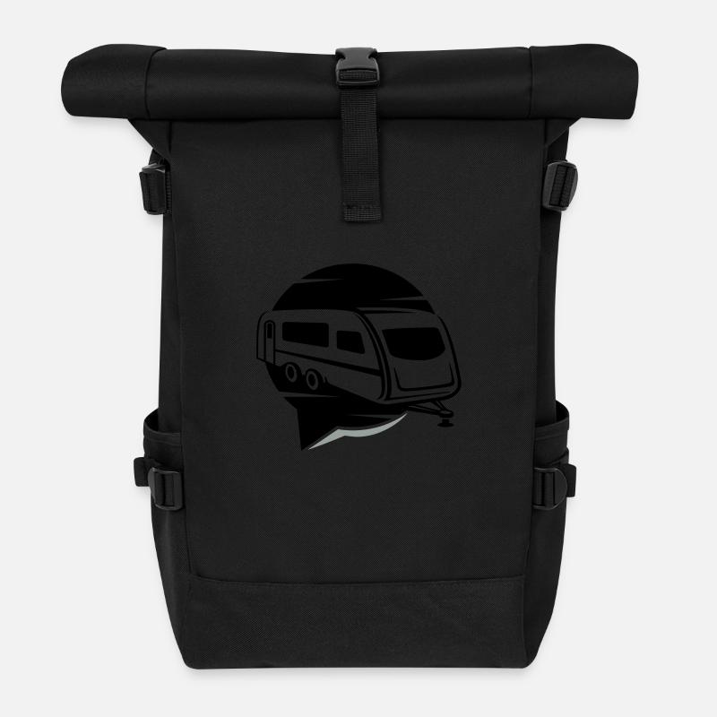 Wohnwagen | wommunity.de - Rolltop Rucksack - Schwarz