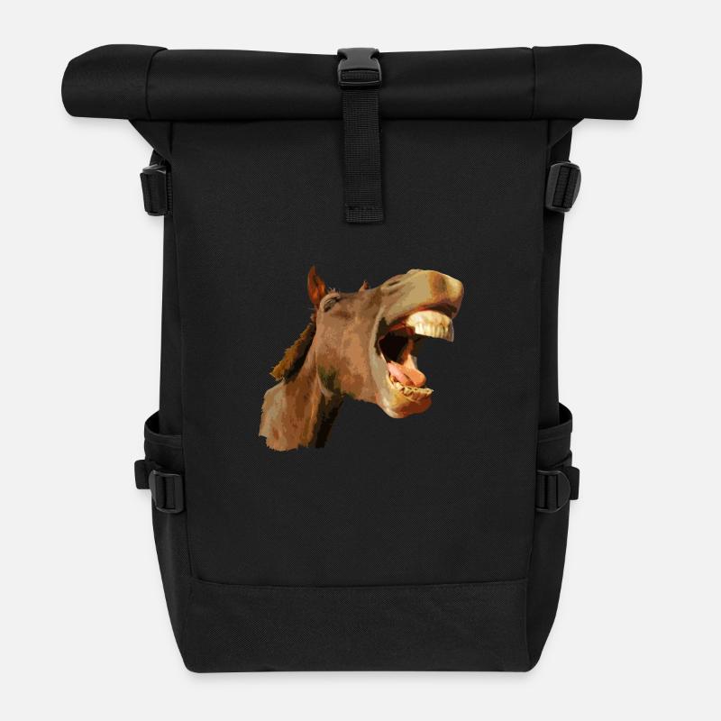 Zum Lachen - Rolltop Rucksack - Schwarz
