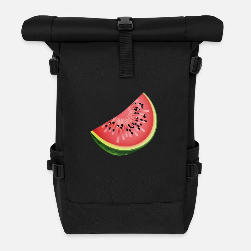 Watermelon - Roll Top Backpack - black