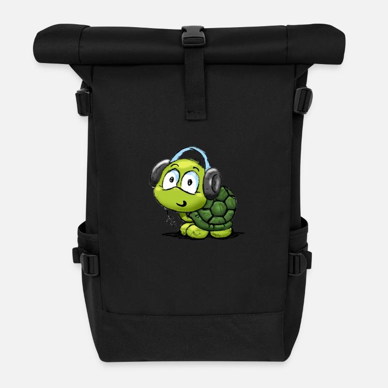 schildkroete_02 - Rolltop Rucksack - Schwarz