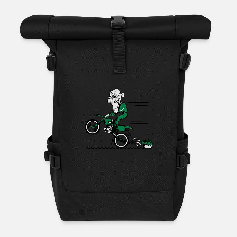 Motorrad wasser witzig - Rolltop Rucksack - Schwarz