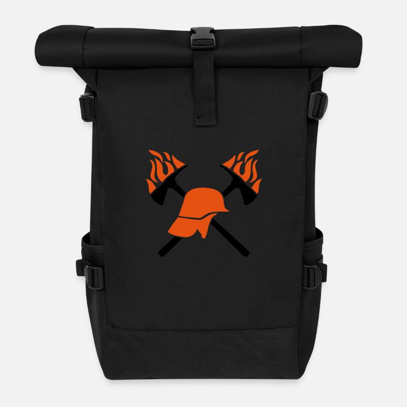 feuerwehr helm axt - Rolltop Rucksack - Schwarz