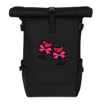 glases wine - Rolltop Rucksack - Schwarz - Vorne