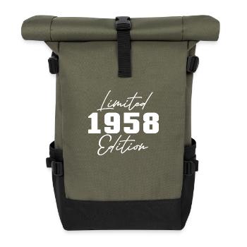 65th Birthday Men Women Anniversary 65 Years Old - Roll Top Backpack - olive/black - Front