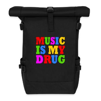 music is my drug - Roll Top Backpack - black - Front