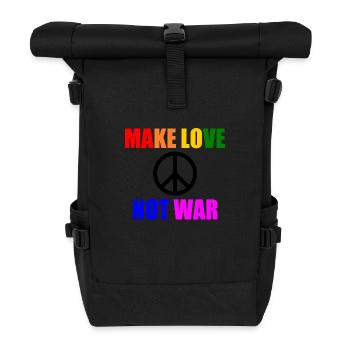Make love not war - Sac à dos roll top - noir - Devant