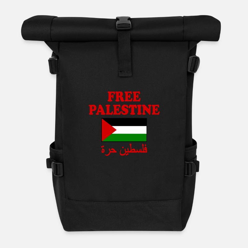 Free palestine - Sac à dos roll top - noir
