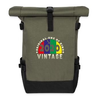 Jahrgang 2020 Retro - Bursdag - Rolltop Rucksack - Olive/Schwarz - Vorne